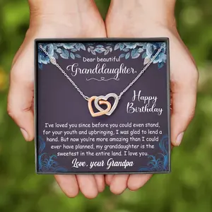 To My Granddaughter Necklace, Granddaughter Birthday Gift From Grandpa, Necklace Gift For Granddaughter From Grandpa, Jewelry Message Card