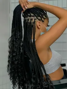 36 Inch Long Braided Lace Wigs for Women, Gorgeous Fluffy Wigs without Bangs, Synthetic Wigs for Party Photography, Daily Use, Synthetic Curly Wigs, Synthetic Hair Wig