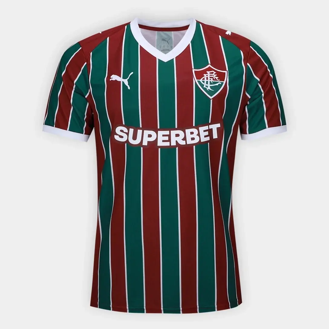 Fluminense FC 2026 Home Soccer Jersey – Brazil Serie A Football Shirt, Green Red White Striped Fan Jersey