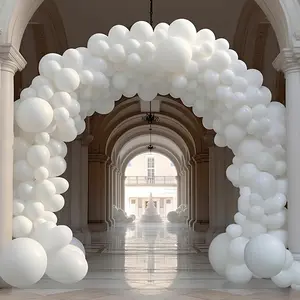 Elegant White Balloon Arch Kit 132pcs - Durable Latex Balloons for Weddings Birthdays Graduations Perfect for Party and Event Decor
