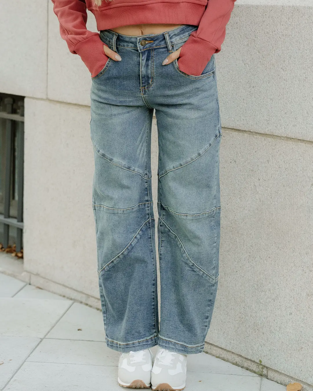 Adeline Criss Cross Jeans - Sail Blue | High-Waisted | Jeans