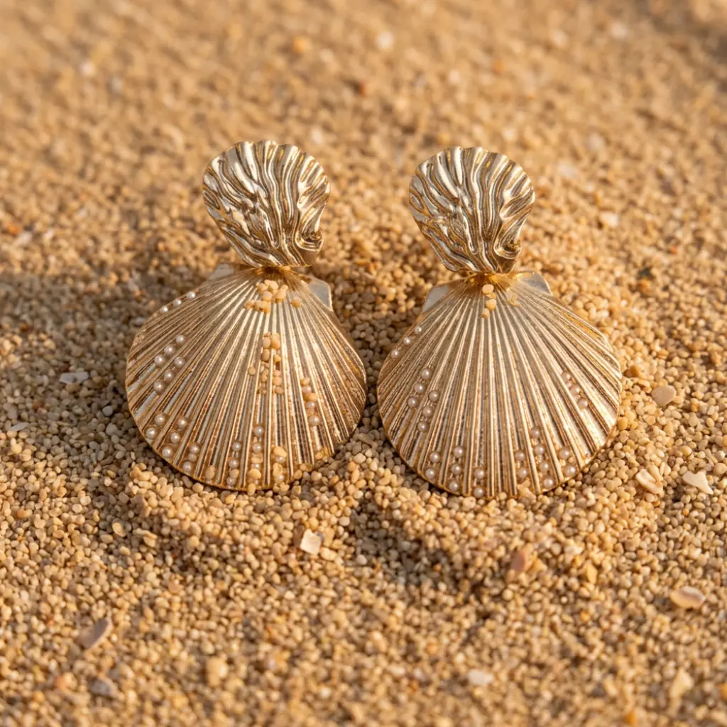 Shell Earrings, Gold and Silver Jewelry Accessories