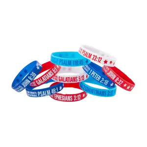 Bulk 100 Pc. Religious Patriotic Rubber Bracelets