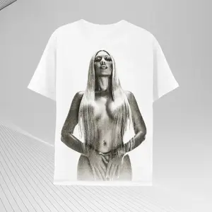 Sin Miiedo White Tee Cotton Fabric Crew Neck Short Sleeve Vintage Streetwear Trendy Top For Men For Women