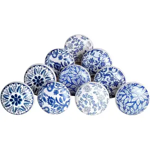 Blue & White Ceramic Knob