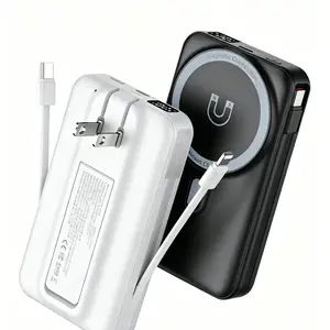 Magsafe Magnetic 10000mah Power Bank, 22.5w Fast Charging, USB-A Output, Foldable Stand, LCD Display, Compatible with iPhone 12-17 Series