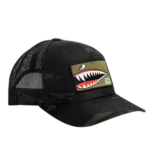 ACA Black Camo Richardson Snapback Trucker Hat with Bomber Patch