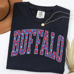 Comfort Colors Vintage Leopard Buffalo Shirt, Buffalo Game Day Tee, College Spirit, Buffalo Mascot Shirt, Gameday Shirt Top Womenswear Gift for Her