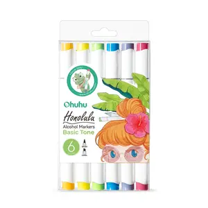 Ohuhu BASIC Tones 6 Pack Alcohol Markers