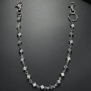Trendy Metal Dice Pants Chain, Punk Hip Hop Rock Waist Chain for Men and Women