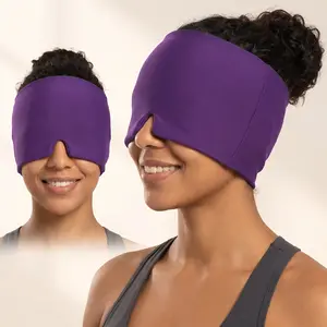 Gel Migraine Ice Head Wrap Cap with Adjustable Size, Freeze/Microwave Hot/Cold Mode Therapy Hat & Eye Mask for Pain Relief, Sinus Tension & Stress Relief - Home & Party Gift Supply