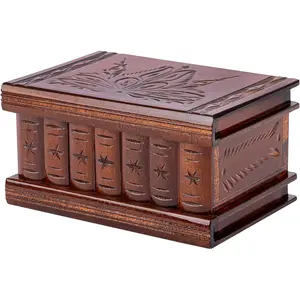 Secret Wooden Puzzle Box with Hidden Compartments for Money, Gift Card, Escape Room