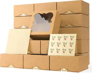 20 Pack Cookie Boxes for Gift Giving – Bakery Boxes with Window - Extra Thick Small Cookie Containers for Treats, Desserts, Strawberries, Cupcakes, Candy, Charcuterie, Baked Goods, Pastry