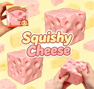 Pink Cheese Vaseline Squishy, Soft Squeeze Stress Relief Toy, Sensory Anxiety Calming Desk Decor, Novelty Healing Gift, Office & Party Favors (Pink Cheese Version)