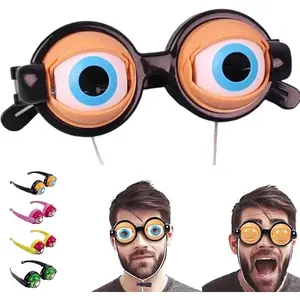 Crazy Eyes Glasses, Winking Glasses, Kinetic Crazy Eyes Glass with Manual Blink Action, for Performances Party