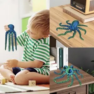 This octopus statue features movable joints and a lifelike design, making it suitable as a desktop ornament for bedrooms, studies, living rooms, and other areas for home decoration. It is also an ideal choice for holiday decorations or Valentine's Day gif