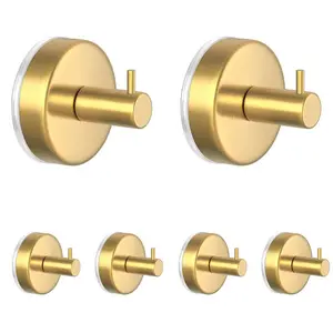 6 Pcs Heavy-Duty Vacuum Suction Cup Hooks, 5kg Load Stainless Steel Wall Hooks, Waterproof & Rust-Proof, Easy Installation for Towels & Coats