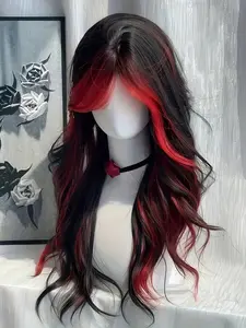 26-Inch and Straight Synthetic Heat-Resistant Wig with Bangs, Ideal for Cosplay, Parties, Stage Performances, Weddings, Dance, Synthetic Wigs