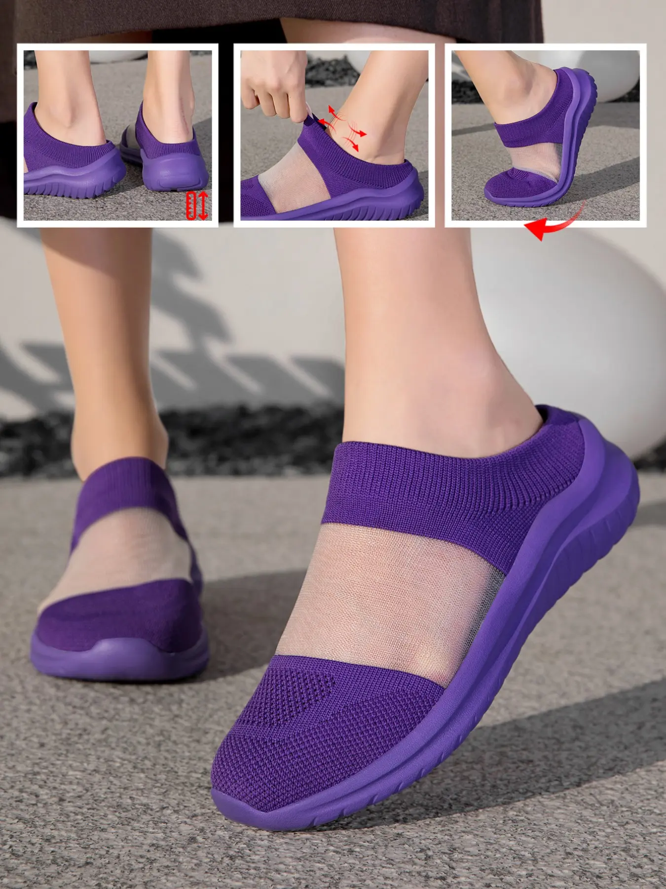 Women's Crochet Summer Outdoor Sneakers, Breathable Mesh Running Fitness Shoes, Unisex Couple Slip-On Anti-Slip Training Shoes