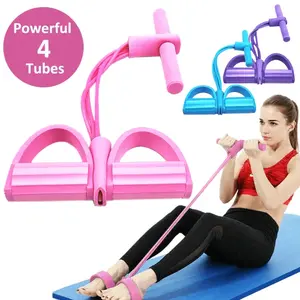 4 Resistanc Elastic Pull Ropes Exerciser Rower Belly Resistance Band Home Gym Ab Workout Sport Training Elastic Bands for Fitness Equipment Abdominal Trainers Exercise Equipment