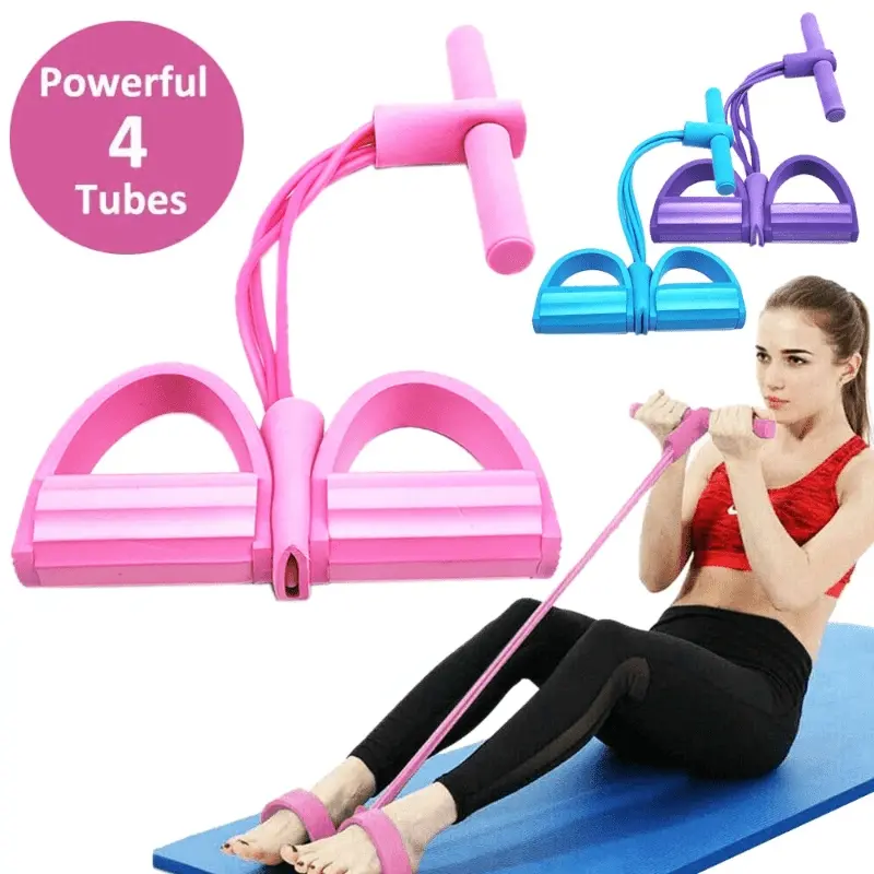 4 Resistanc Elastic Pull Ropes Exerciser Rower Belly Resistance Band Home Gym Sport Training Elastic Bands for Fitness Equipment Abdominal Workout Equipment