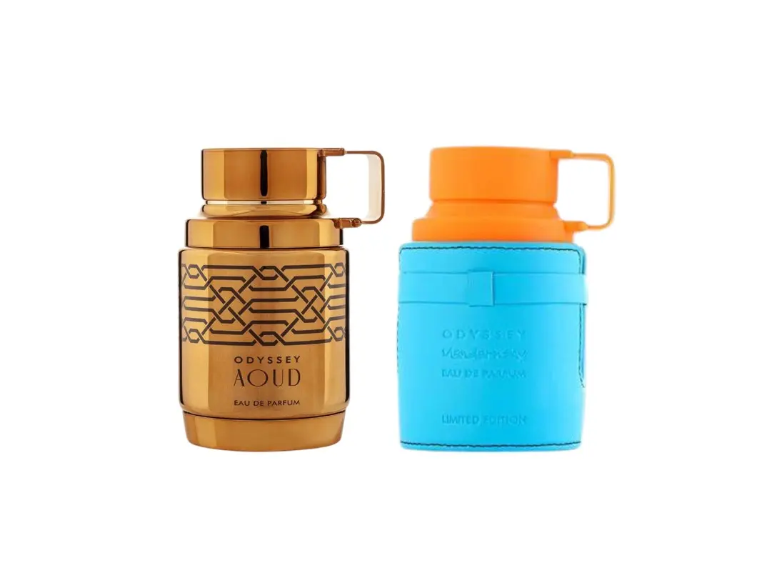 Armaf Odyssey Aoud + Mandarin Men's EDP Sprays Bundle, 3.4 oz Alcohol Base Bottles, Spicy Woody-Woody Citrus Amber Fragrances for Casual/Formal Use