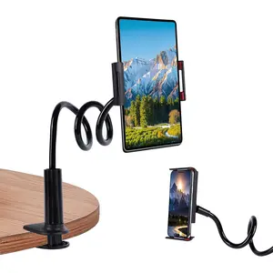 Gooseneck Tablet Holder Phone Stand, Flexible Tablet Mount for Bed, 360 Adjustable Lazy Arm Holder Clamp Mount For iPad and Tablets Wide 4.5~7in Device