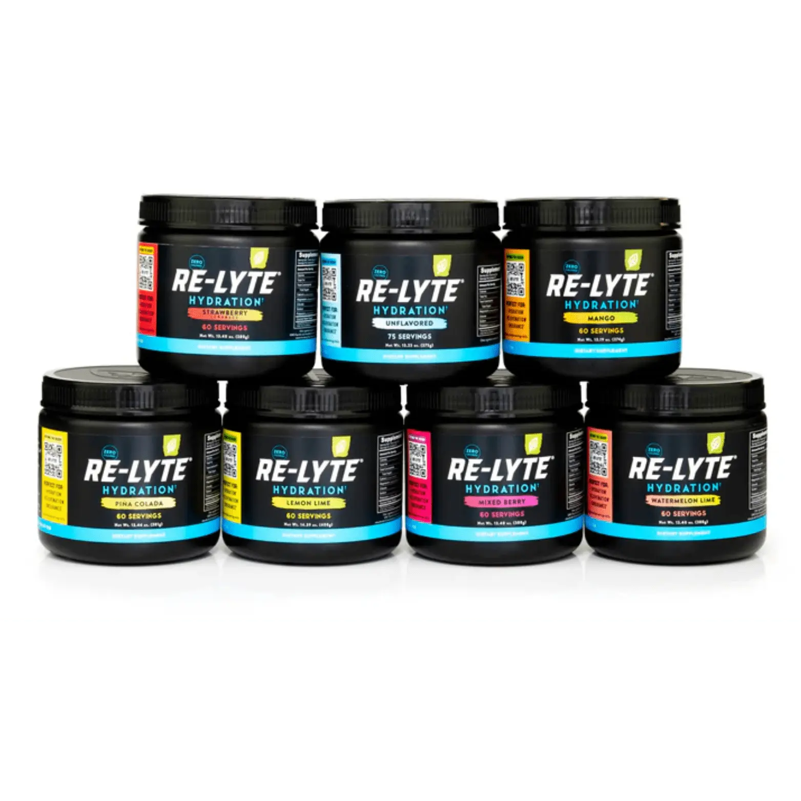 Redmond Re-Lyte Hydration - 60 Serving Electrolyte Replacement Drink Mix with Optimal Electrolyte Ratio & Delicious Taste - Sugar-Free, Zero Calories, Mixes Easily - USA Made