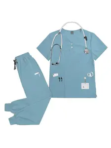 Men's SPA Beauty Salon Scrub Set Frosted Nurse Uniform Clinical Doctor Care Workwear Menswear for Spa Clinic