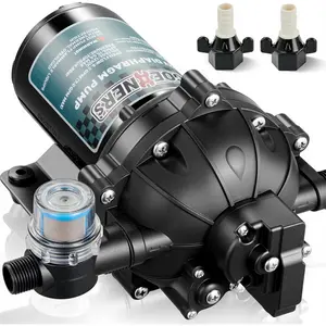 [Upgraded Version] 12V DC  Water Pump, 6.5GPM 70PSI Five Chamber Self-Priming Diaphragm Pump with Heavy Duty   and Strainer for RV, Marine, Caravan