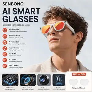 SENBONO AI Smart Glasses – Wireless Calls, Music, Voice Assistant & Real-Time Translation