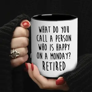 1pc Humorous Retirement Gift Ceramic Coffee Mug - 11 OZ, Ideal for Home & Cafe Use, Perfect for Friends, Coworkers, Siblings, Dad, Mom - Sarcasm & Motivation Design