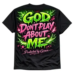 DTF Transfers - "God Don't Play About Me" Design, Customizable Heat Transfer Vinyl for Fabric Apparel