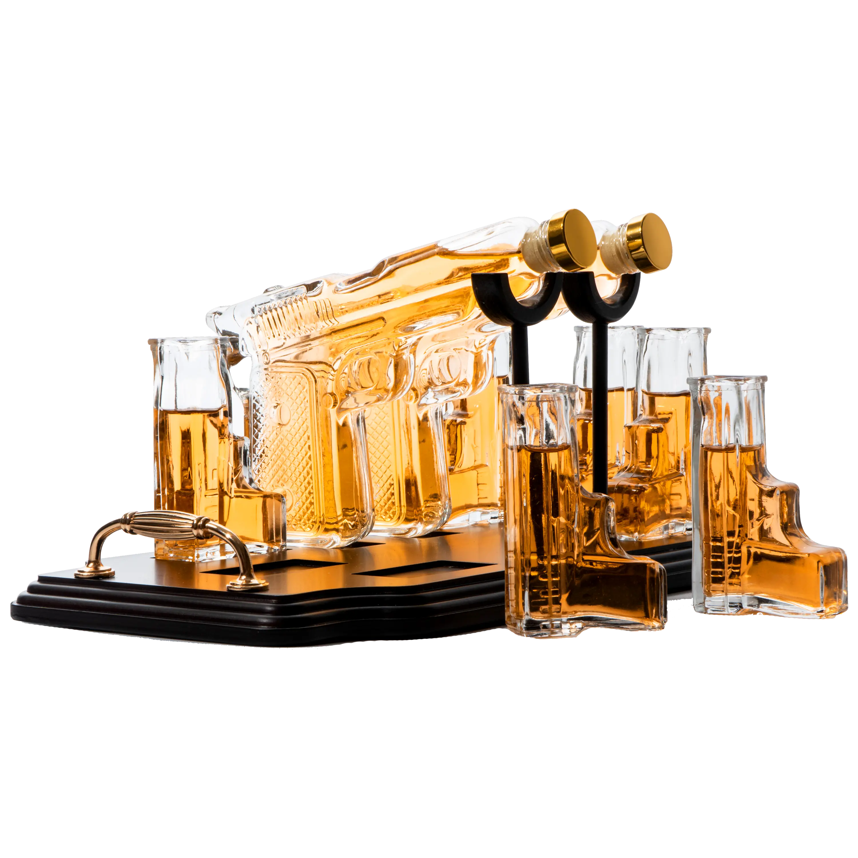 Pistol Whiskey & Wine Decanter - Gifts for Men & Dad, 2 Gun Whiskey Decanter Set with 6 Oz Pistols Shot Glasses - Cool Liquor Dispenser for Home Bar Unique Birthday Gift Ideas from Dad…
