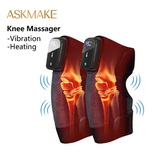 AskMake Knee Massager with Adjustable Heat and Vibration, Personal Massage Tool, Heating  Massage, Knee Recover, Black Knee Brace, knee massager device heat vibration brace