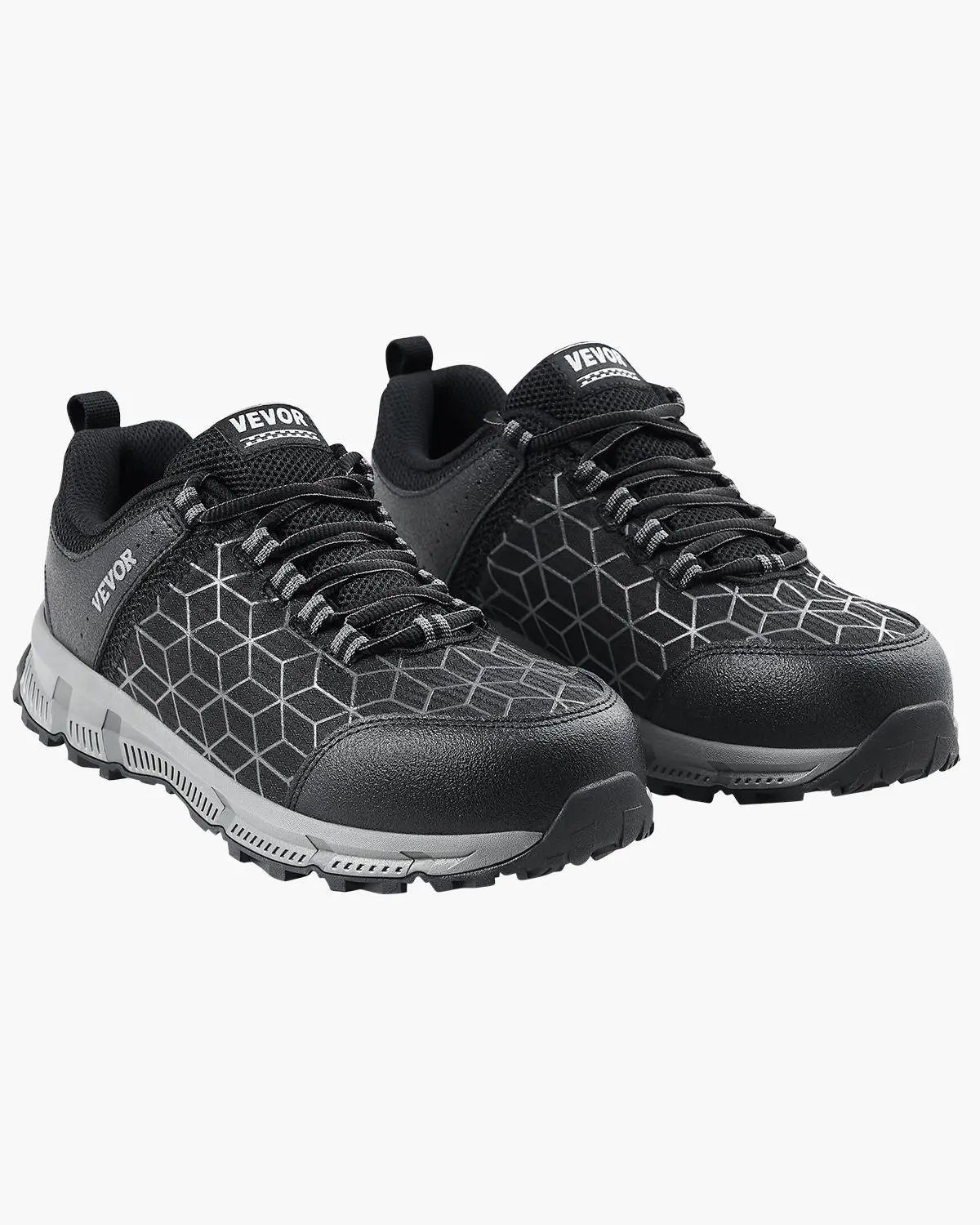 VEVOR Men's Outdoor Work Boots, Cushioned Walking Sneaker Style with Breathable Mesh Upper, Lightweight Alloy Toe for Injury Prevention, Walking Shoes, Closed, Worker, Safety Outdoor Shoes, Footwear, Steel Toe Boot, Construction, Aluminum Alloy Toe Cap