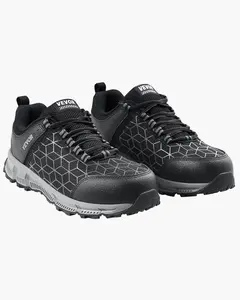 VEVOR Steel Toe Shoes for Men, Summervibes,Summervibes, US Size 12, Men’s Cushion Sport Safety Toe Athletic Work Shoe, Indestructible Safety Sneakers Lightweight,Breathable Industry Construction Work Shoes, Black