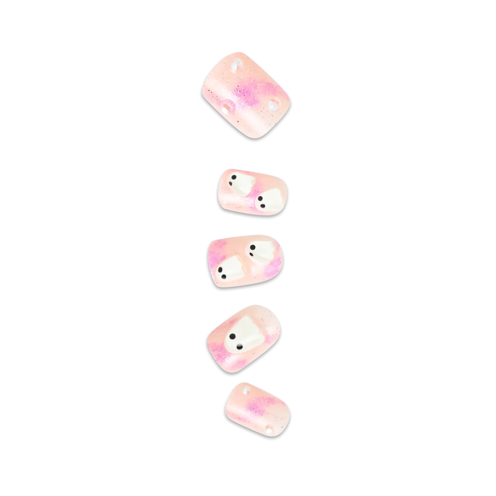 Impress Design Halloween No Glue Fake Press On Nails - Bloody Chic | Design, Pink, Short, Squoval, Glow In The Dark, Manicure