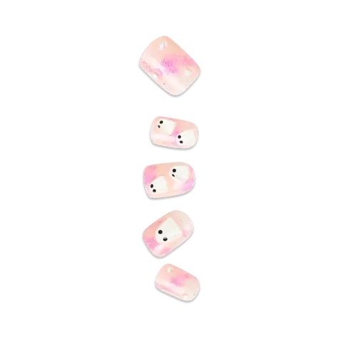 Impress Design Halloween No Glue Fake Press On Nails - Bloody Chic | Design, Pink, Short, Squoval, Glow In The Dark, Manicure