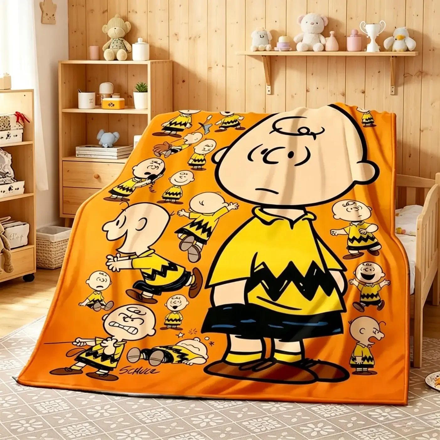 Charlie Brown Peanuts Cartoon Throw Blanket, Soft Cozy Plush Blankets and Bedding for Kids Bedroom Decor, Couch Sofa and Bed, Lightweight Warm Gift for Boys, Girls, Teens and Cartoon Fans