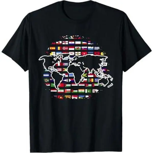 Country Flags World Map Traveling International World Flags T-Shirt