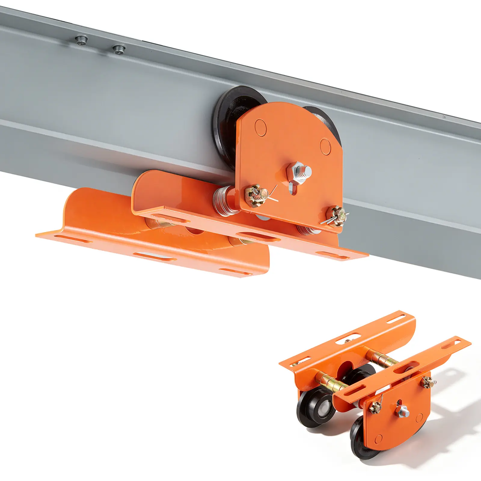 【SummerFinds】VEVOR Electric Hoist Manual Trolley, 1100 lbs/0.5 Ton Load for PA200 PA250 PA300 PA400 PA500, Push Beam Trolley with Dual Wheels, 2.68"-4.33" Adjustable Beam Flange Width for Straight & Curved I-Beam
