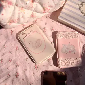 Handmade Drawing Mirror Portable Accessories  Cute Aesthetic Vanity Mirror Gift Compact Mirror