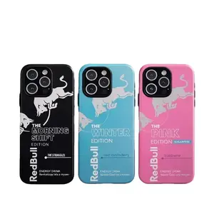 Red Bull Energy Drink-Themed Phone Case — Compatible with iPhone 17, 16, 15, 14, 13
