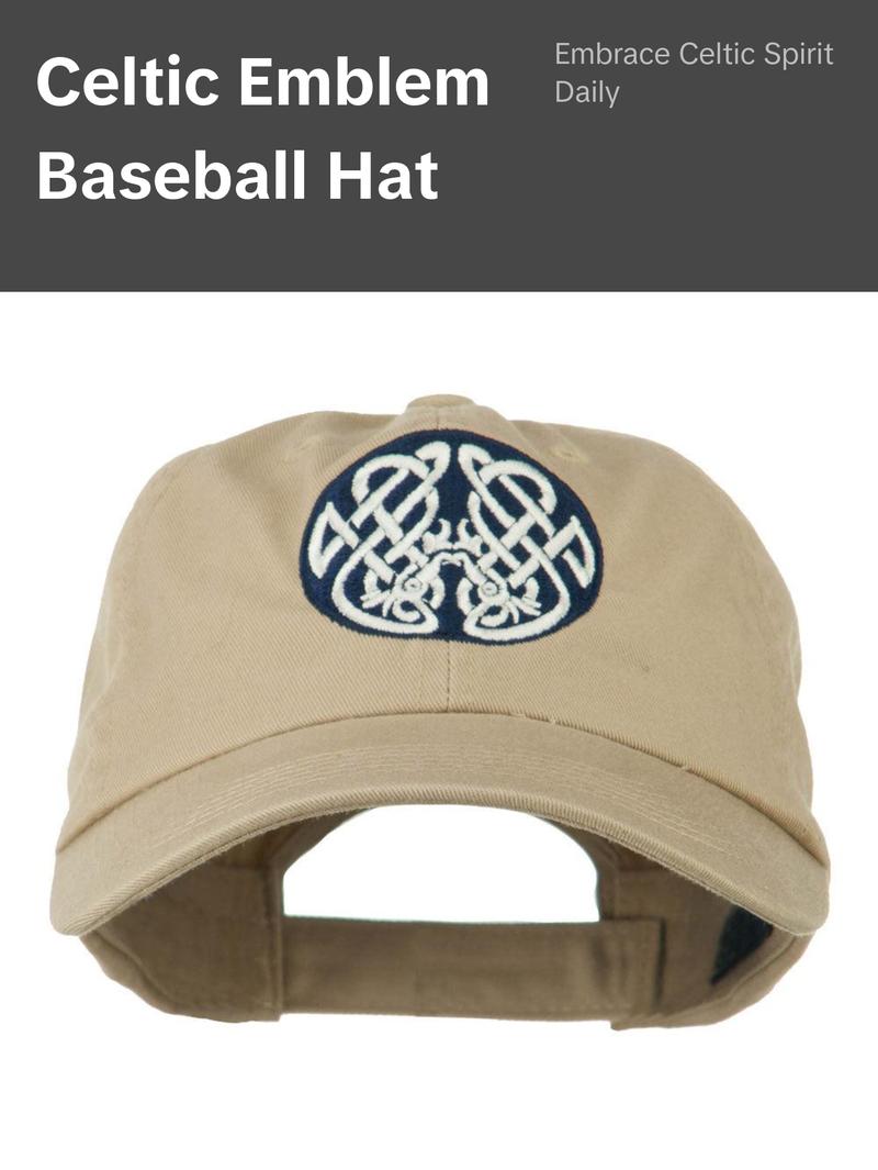Celtic Emblem with Birds Embroidered Cap