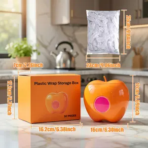 Wall Mounted Plastic Wrap Dispenser - Large Capacity Kitchen Cling Wrap & Food Storage Bag Organizer with Pull-Out Holder