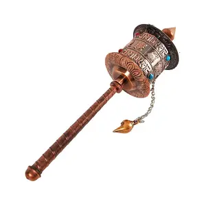 "Portable 22CM Freehand Prayer Wheel (Tibetan Buddhist) - Plastic, Handheld Tibetan Religion Scriptures Prayer Wheel"