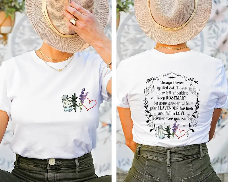 Salt Rosemary Lavender Love Front and Back Shirt, Magic Spell Shirt, Halloween Shirt, Witchy Shirt, Practical Magic, Practical Magic Shirt