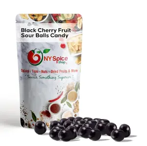 NY Spice Shop Black Cherry Fruit Sour Balls - Vibrant Colorful Candy Balls for Sweet Treats Tangy & Sugar Perfect for Anytime Snacking - Bonbon