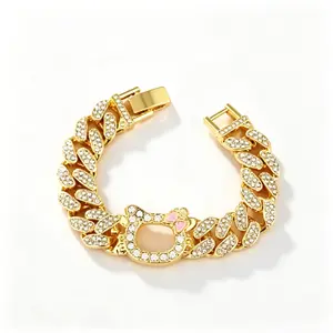 Official Sanrio Licensed Hello Kitty Charm Bracelet for Women, Teen Girls (Fashion Costume Jewelry Accessory)